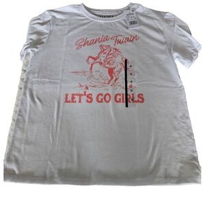 Shania Twain "Lets Go Girls" White Graphic‎ T-Shirt Size M